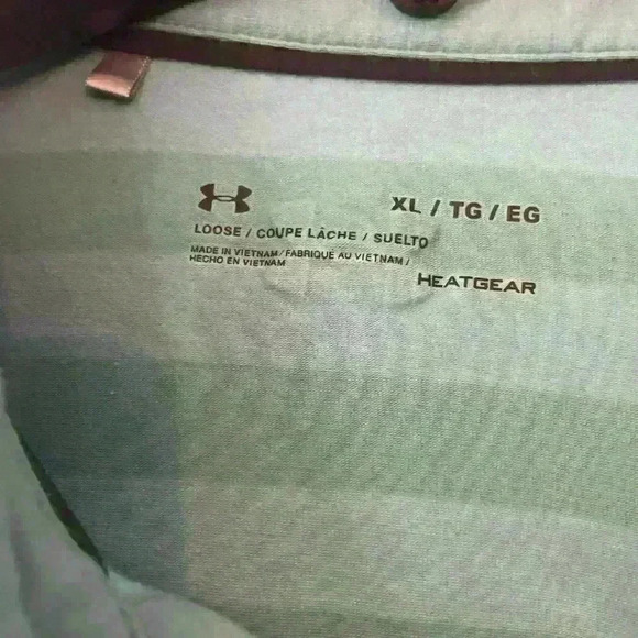 Under Armour Golf Polo Shirt Men XL Short Sleeve Stretch Loose Fit Blue - Picture 2 of 3